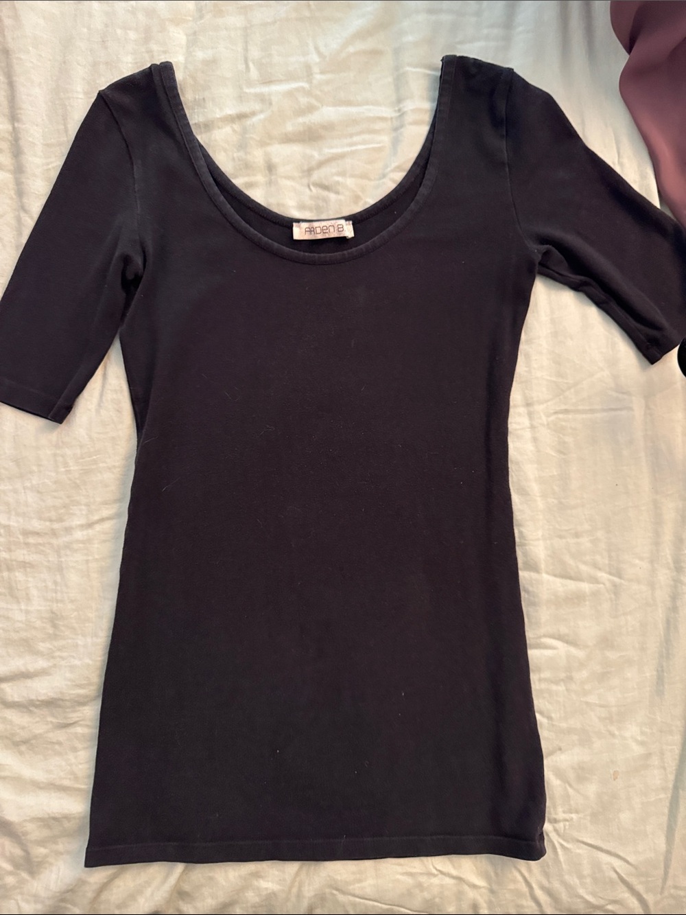 Arden B Black Scoop Neck Short Sleeve Tee